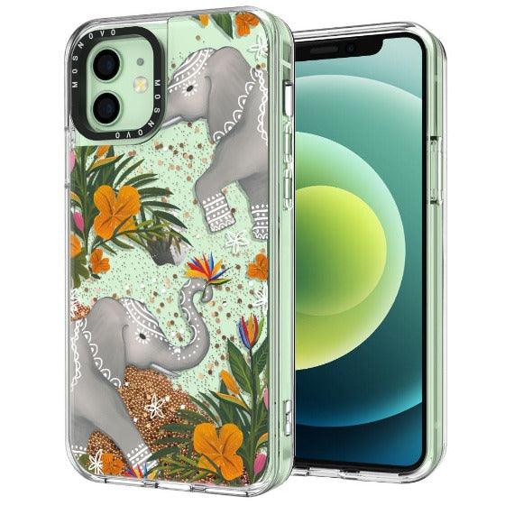 Elephant Glitter Phone Case - iPhone 12 Mini Case - MOSNOVO