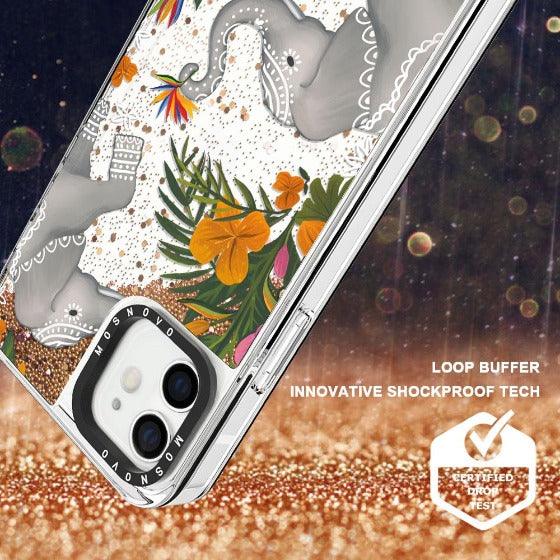 Elephant Glitter Phone Case - iPhone 12 Mini Case - MOSNOVO