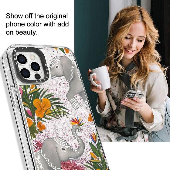 Elephant Glitter Phone Case - iPhone 12 Pro Max Case - MOSNOVO