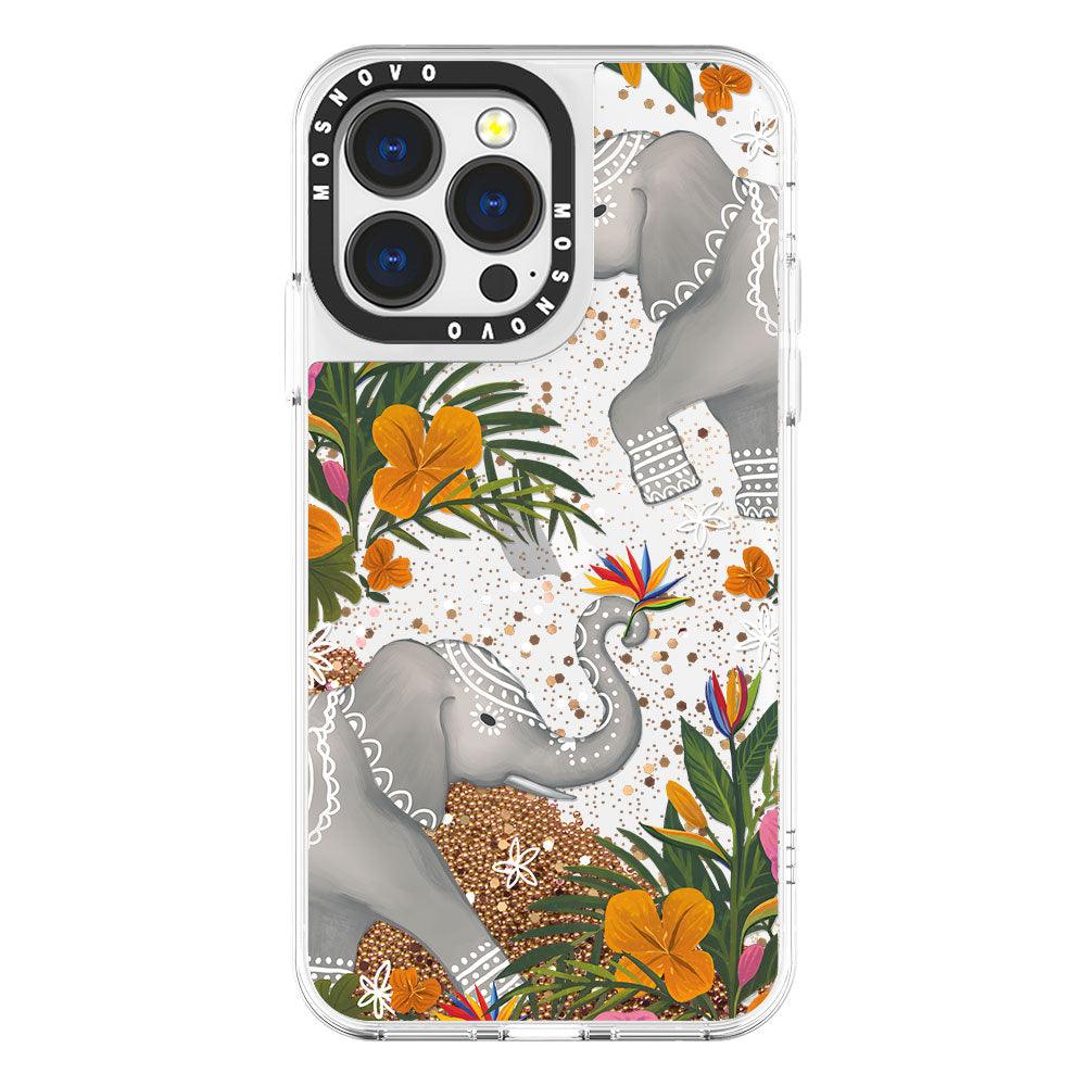 Elephant Glitter Phone Case - iPhone 13 Pro Case - MOSNOVO