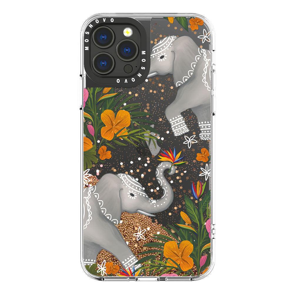 Elephant Glitter Phone Case - iPhone 13 Pro Max Case - MOSNOVO