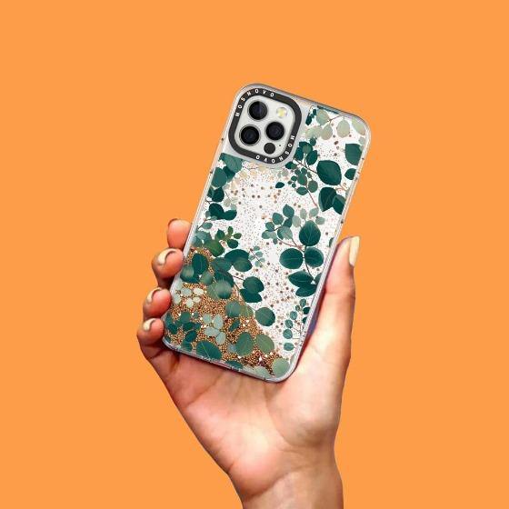Eucalyptus Glitter Phone Case - iPhone 12 Pro Case - MOSNOVO
