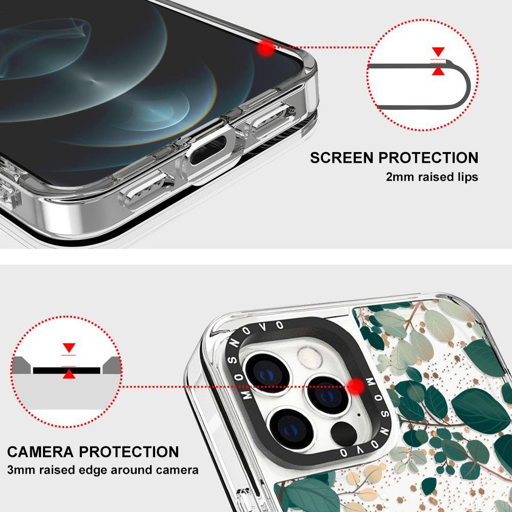 Eucalyptus Glitter Phone Case - iPhone 12 Pro Case - MOSNOVO