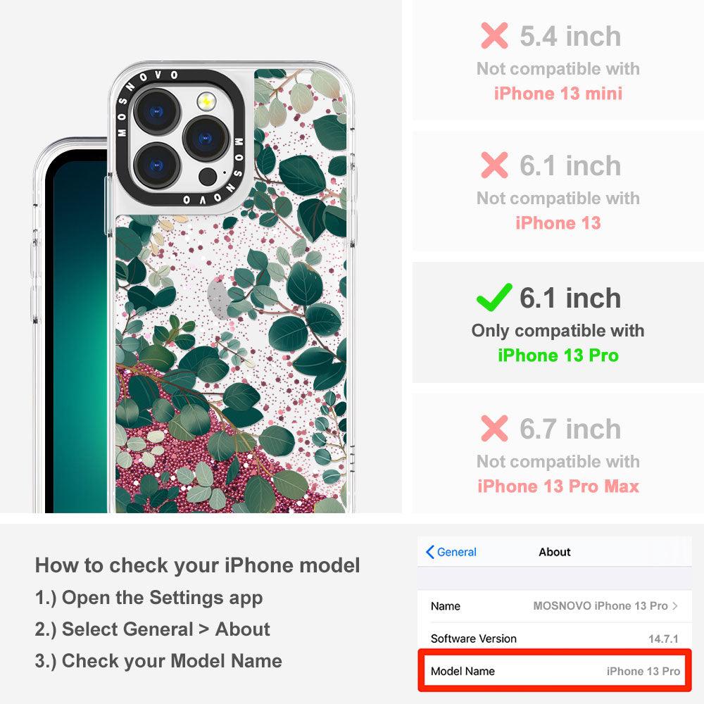 Eucalyptus Glitter Phone Case - iPhone 13 Pro Case - MOSNOVO
