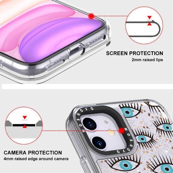 Evil Eyes Glitter Phone Case - iPhone 11 Case - MOSNOVO