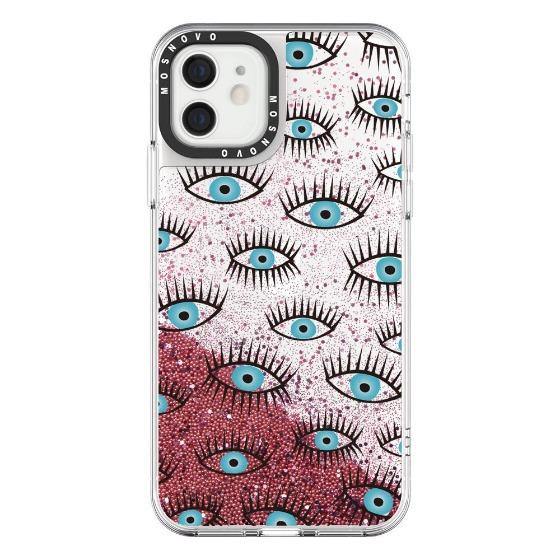 Evil Eyes Glitter Phone Case - iPhone 12 Mini Case