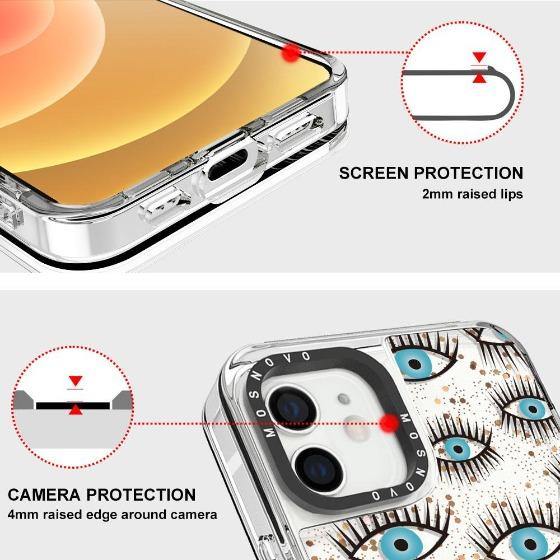 Evil Eyes Glitter Phone Case - iPhone 12 Mini Case