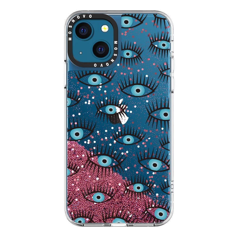 Evil Eyes Glitter Phone Case - iPhone 13 Case - MOSNOVO