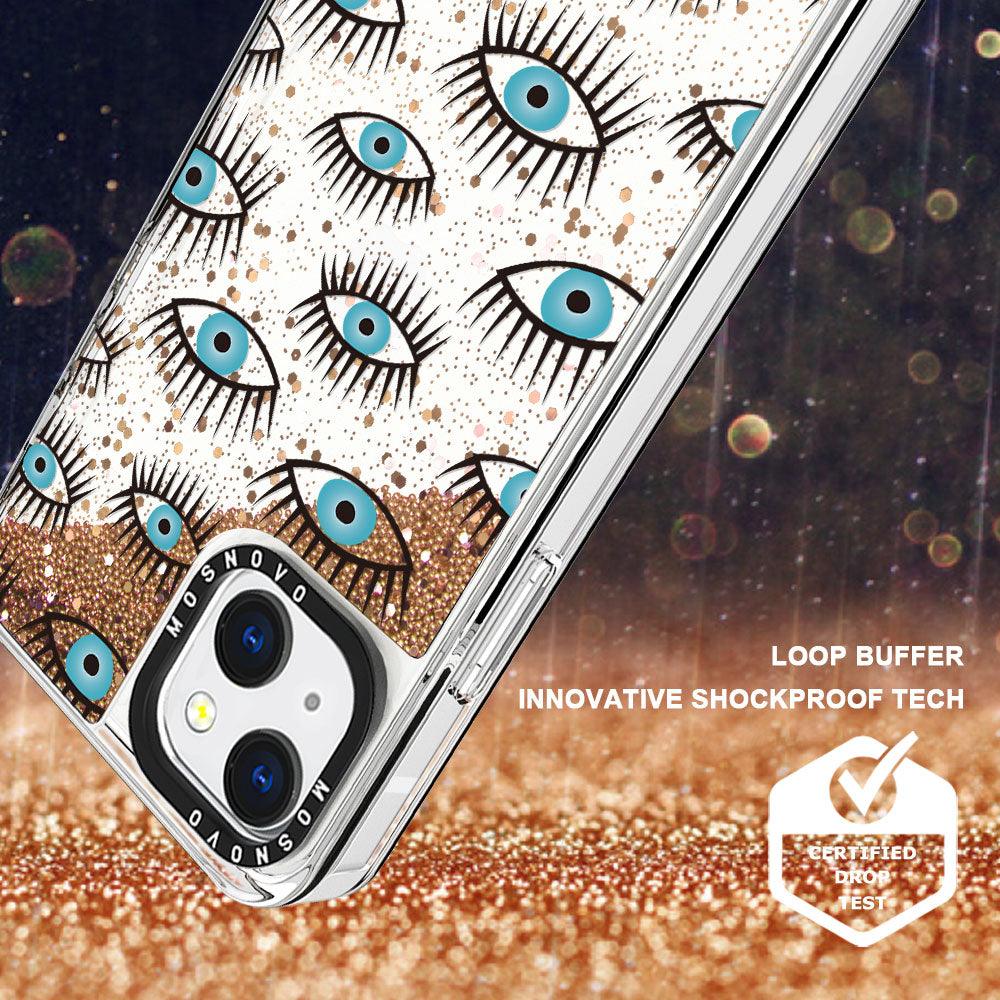 Evil Eyes Glitter Phone Case - iPhone 13 Case - MOSNOVO