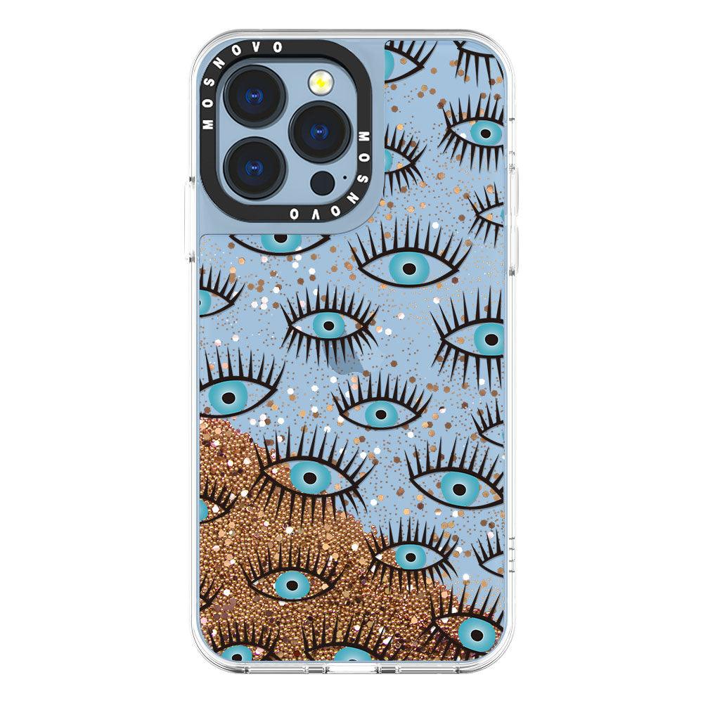 Evil Eyes Glitter Phone Case - iPhone 13 Pro Case - MOSNOVO