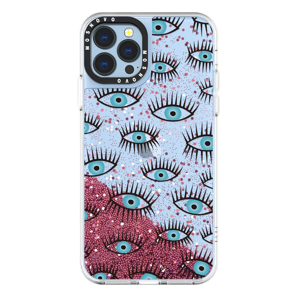 Evil Eyes Glitter Phone Case - iPhone 13 Pro Max Case - MOSNOVO