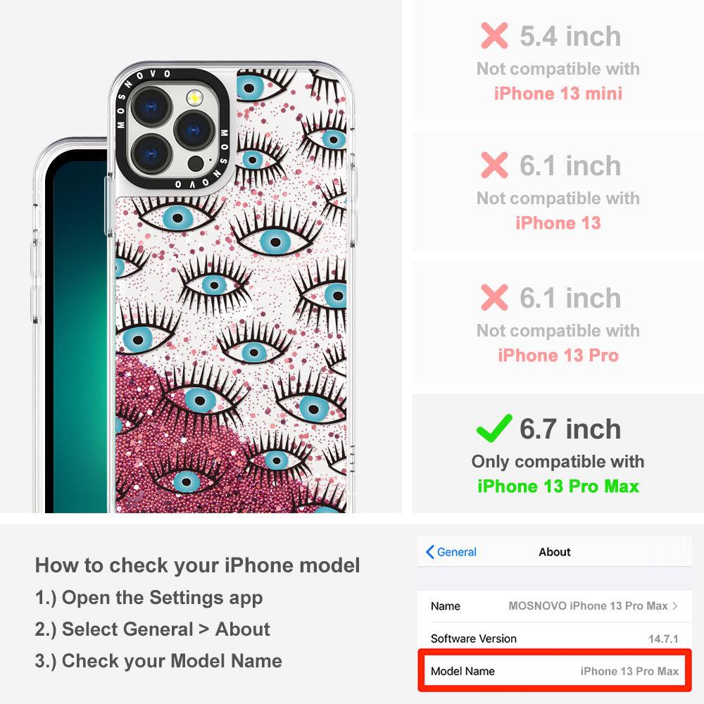 Evil Eyes Glitter Phone Case - iPhone 13 Pro Max Case - MOSNOVO