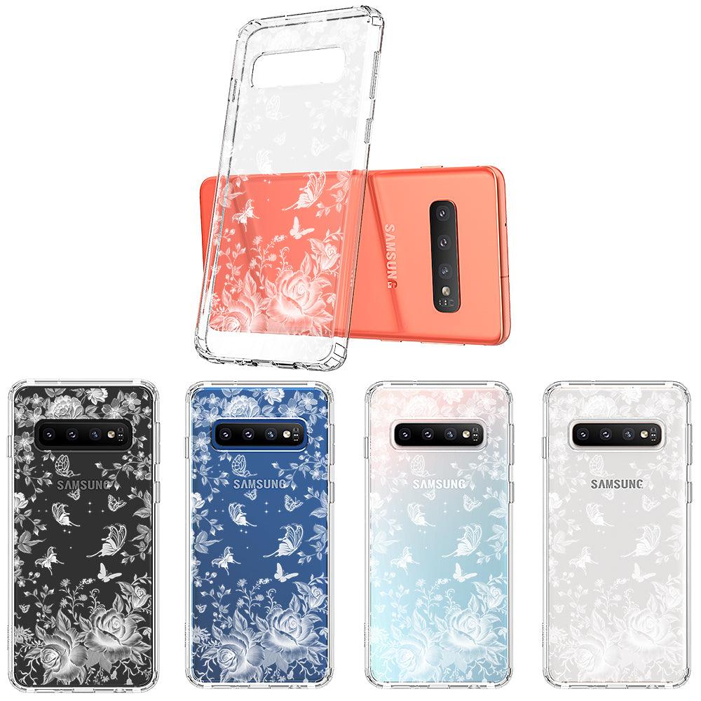 White Rose Garden Phone Case - Samsung Galaxy S10 Case - MOSNOVO