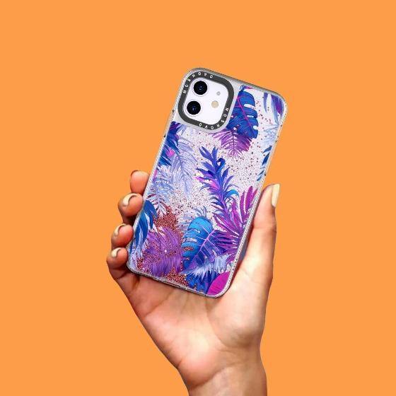 Fancy Palm Leaves Glitter Phone Case - iPhone 11 Case - MOSNOVO