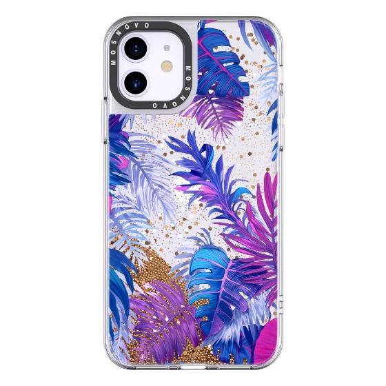 Fancy Palm Leaves Glitter Phone Case - iPhone 11 Case - MOSNOVO