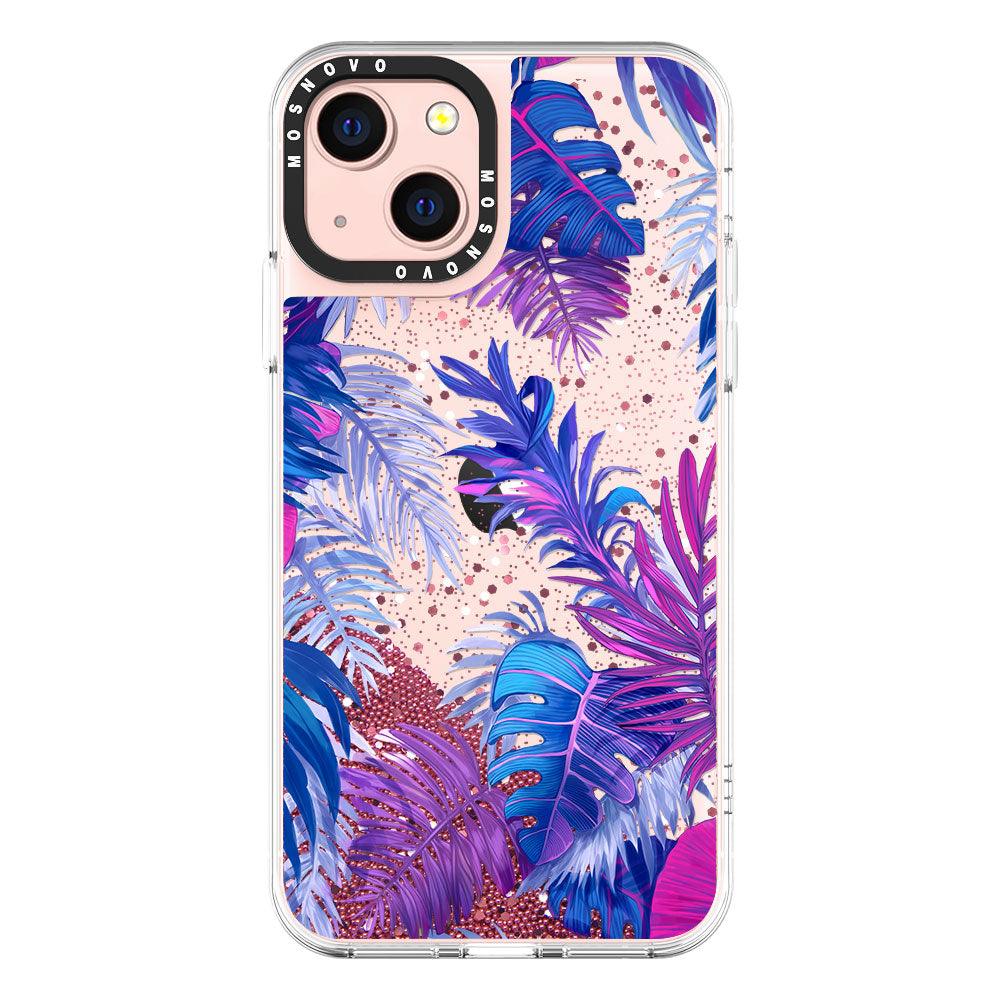 Fancy Palm Leaves Glitter Phone Case - iPhone 13 Case - MOSNOVO