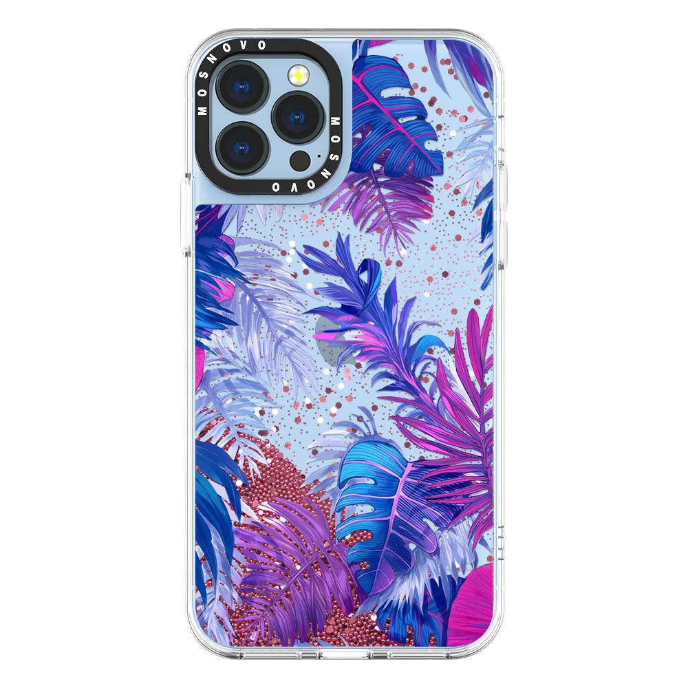Fancy Palm Leaves Glitter Phone Case - iPhone 13 Pro Max Case - MOSNOVO