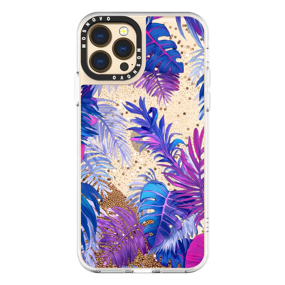 Fancy Palm Leaves Glitter Phone Case - iPhone 13 Pro Max Case - MOSNOVO
