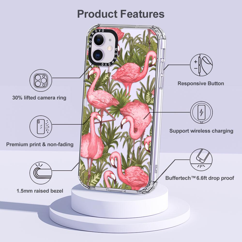 Jungle Flamingo Phone Case - iPhone 11 Case - MOSNOVO