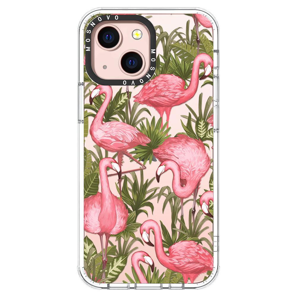 Jungle Flamingo Phone Case - iPhone 13 Mini Case - MOSNOVO
