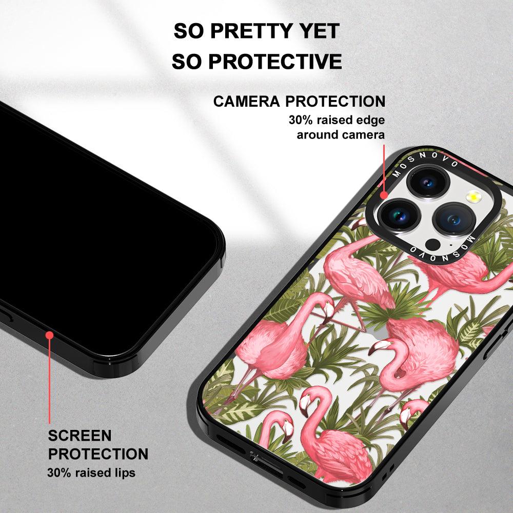 Jungle Flamingo Phone Case - iPhone 14 Pro Case - MOSNOVO