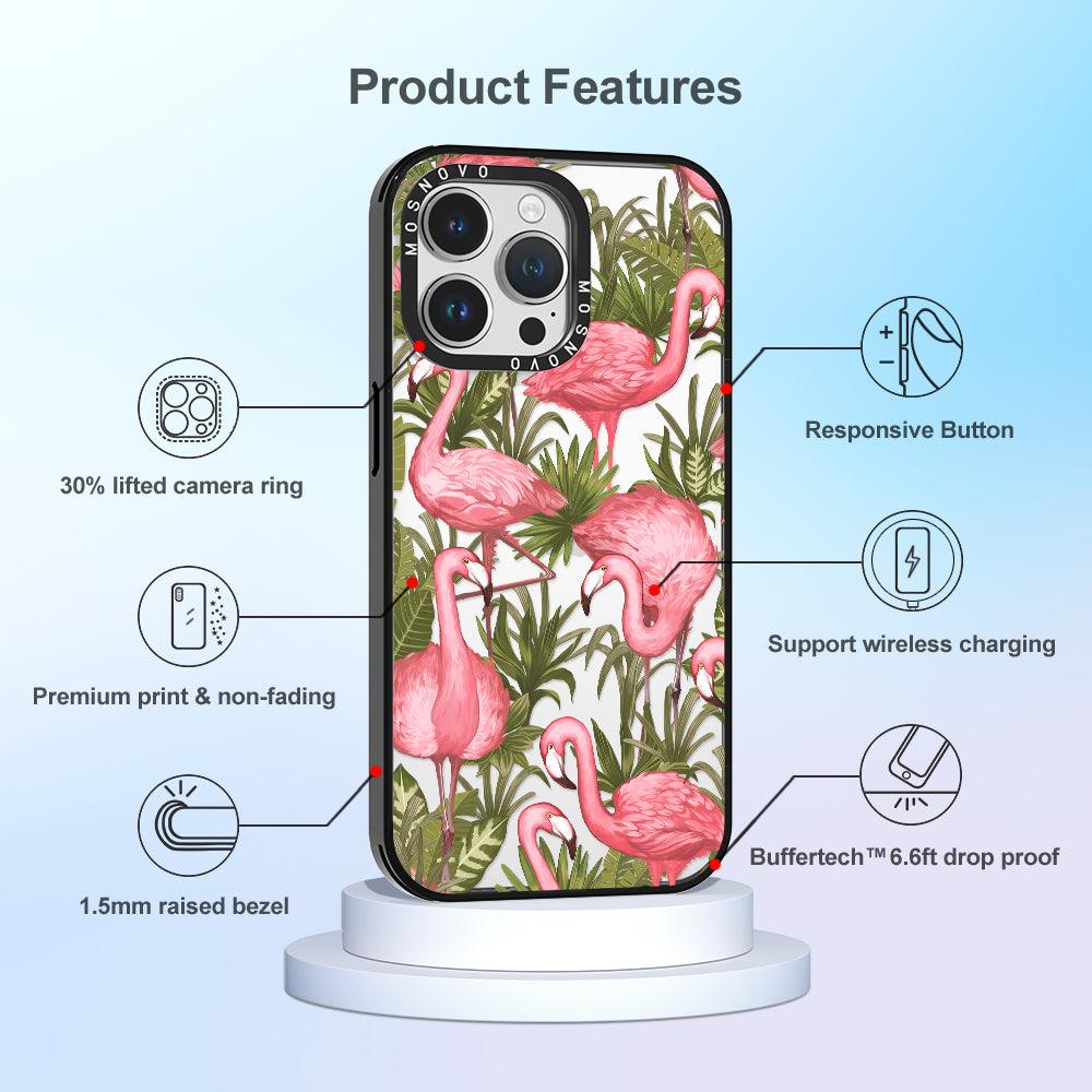 Jungle Flamingo Phone Case - iPhone 14 Pro Max Case - MOSNOVO