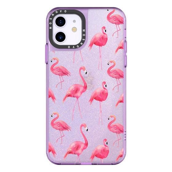 Flamingo Glitter Phone Case - iPhone 11 Case - MOSNOVO