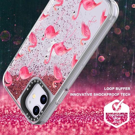 Flamingo Glitter Phone Case - iPhone 11 Case - MOSNOVO