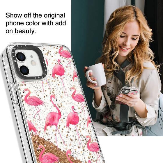 Flamingo Glitter Phone Case - iPhone 12 Mini Case