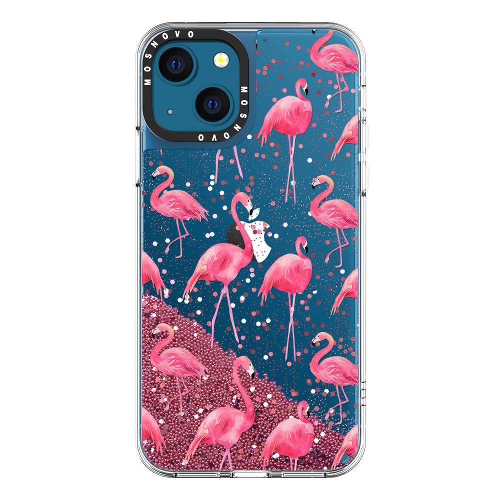 Flamingo Glitter Phone Case - iPhone 13 Case - MOSNOVO