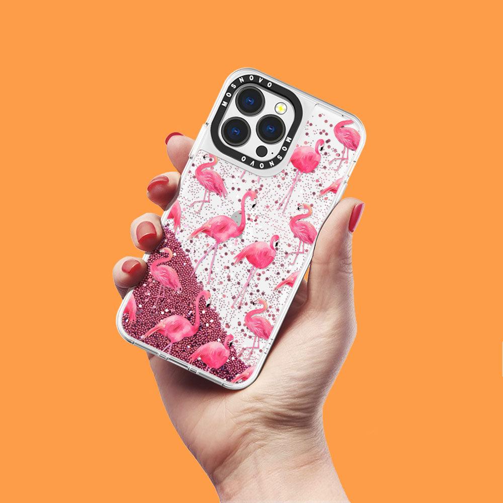 Flamingo Glitter Phone Case - iPhone 13 Pro Case - MOSNOVO