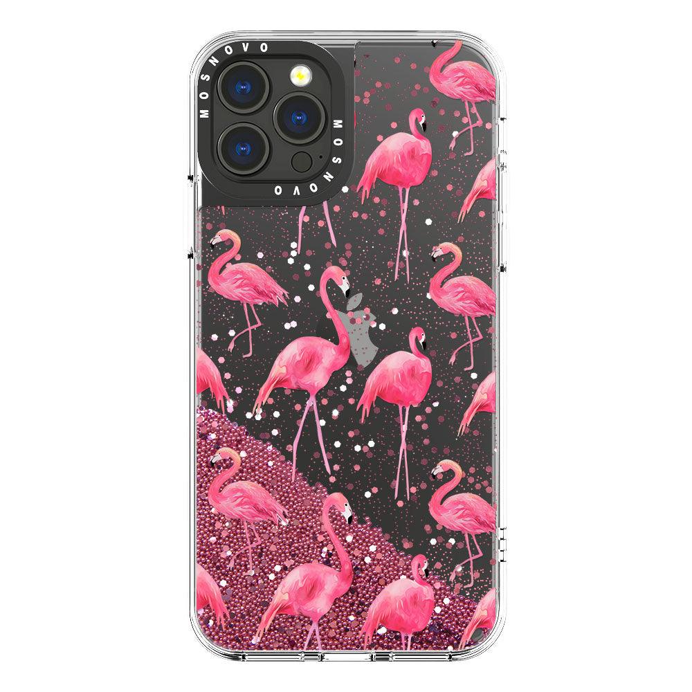 Flamingo Glitter Phone Case - iPhone 13 Pro Max Case - MOSNOVO