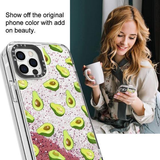 Fleshy Avocado Glitter Phone Case - iPhone 12 Pro Case - MOSNOVO