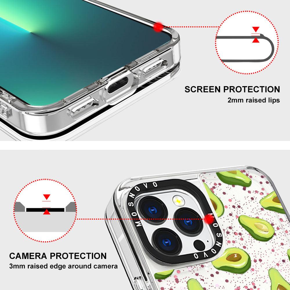 Fleshy Avocado Glitter Phone Case - iPhone 13 Pro Max Case - MOSNOVO