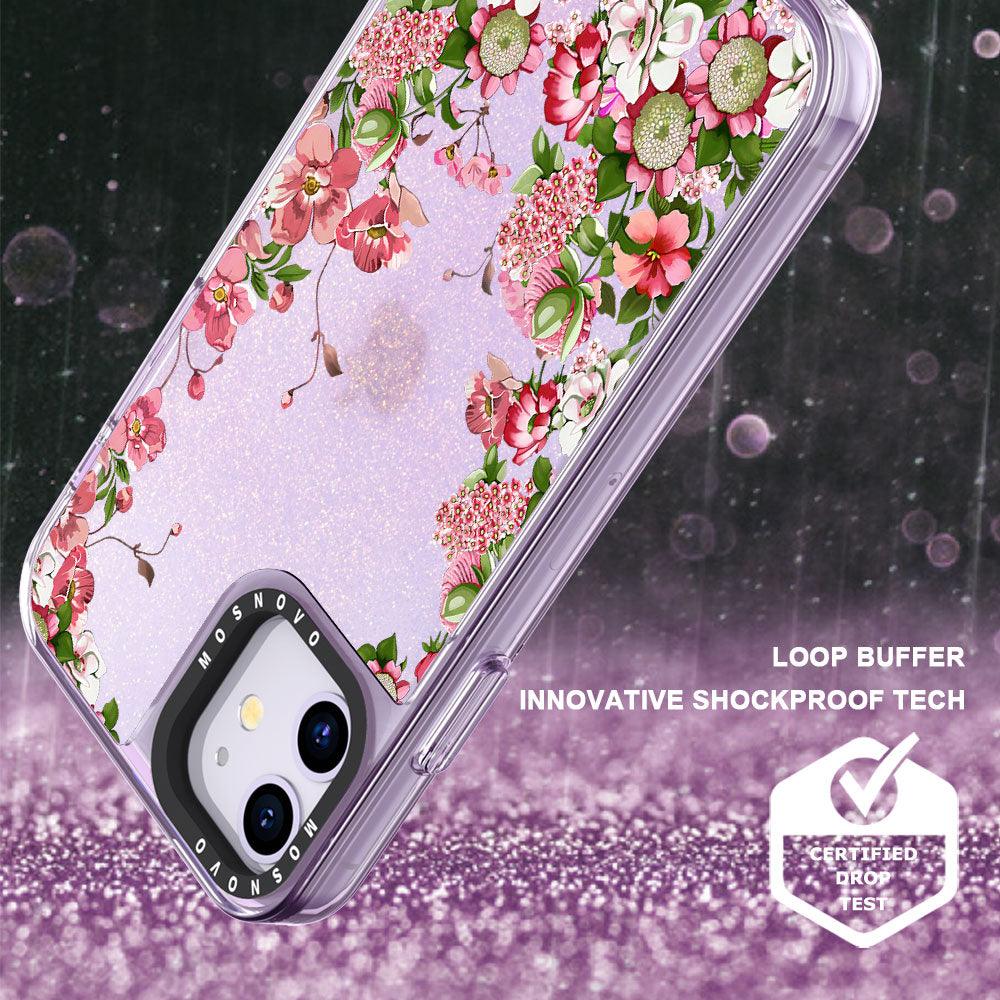 Floral Garden Glitter Phone Case - iPhone 11 Case - MOSNOVO