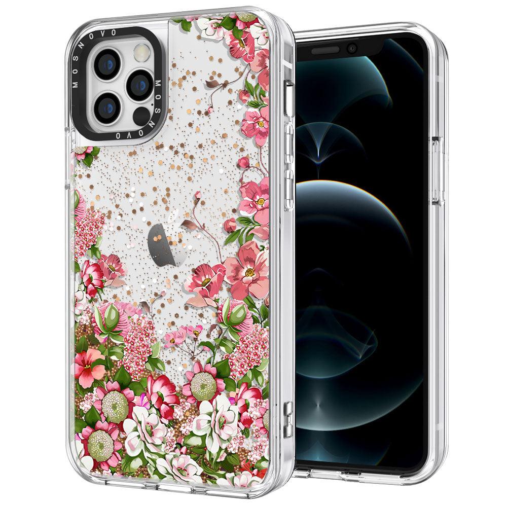 Floral Garden Glitter Phone Case - iPhone 12 Pro Max Case - MOSNOVO