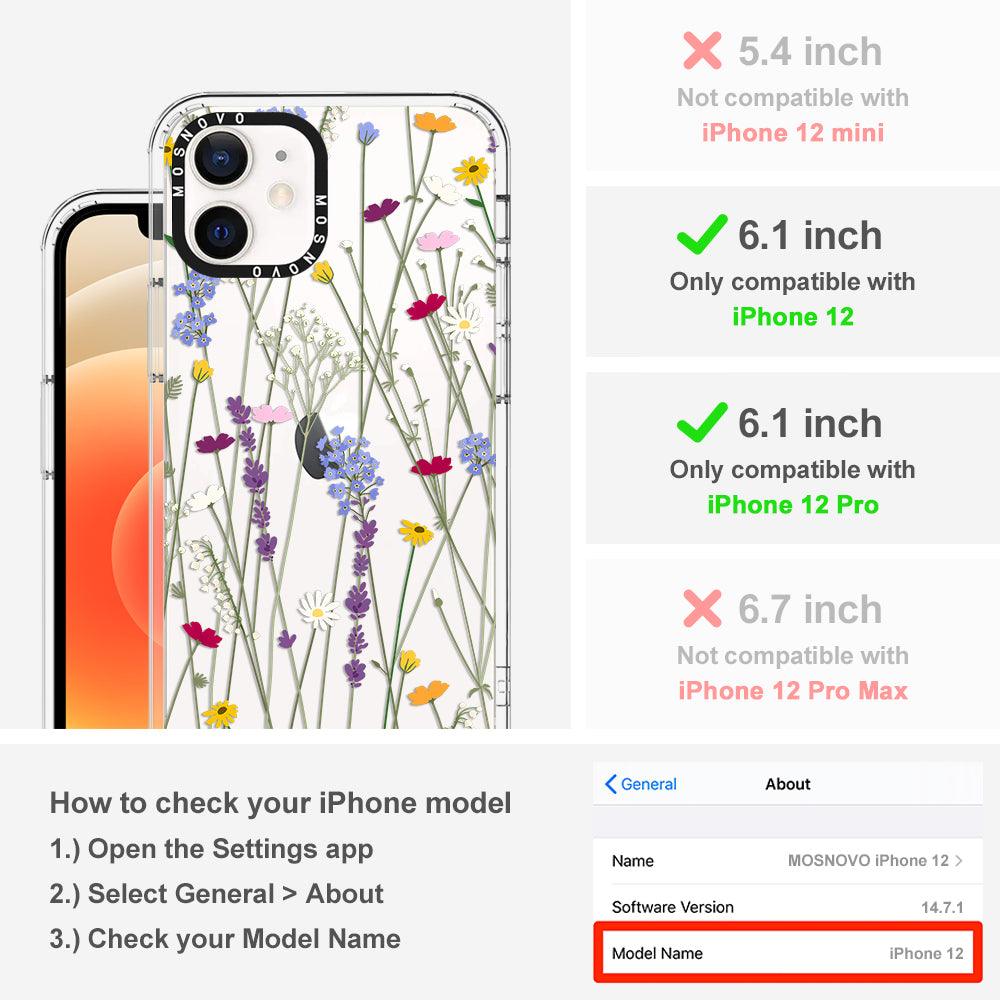 Floral Garden Lavender Daisy Flower Phone Case - iPhone 12 Case - MOSNOVO