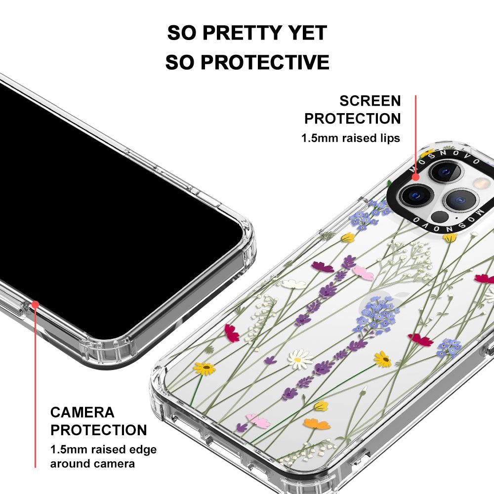 Floral Garden Lavender Daisy Flower Phone Case - iPhone 12 Pro Case - MOSNOVO