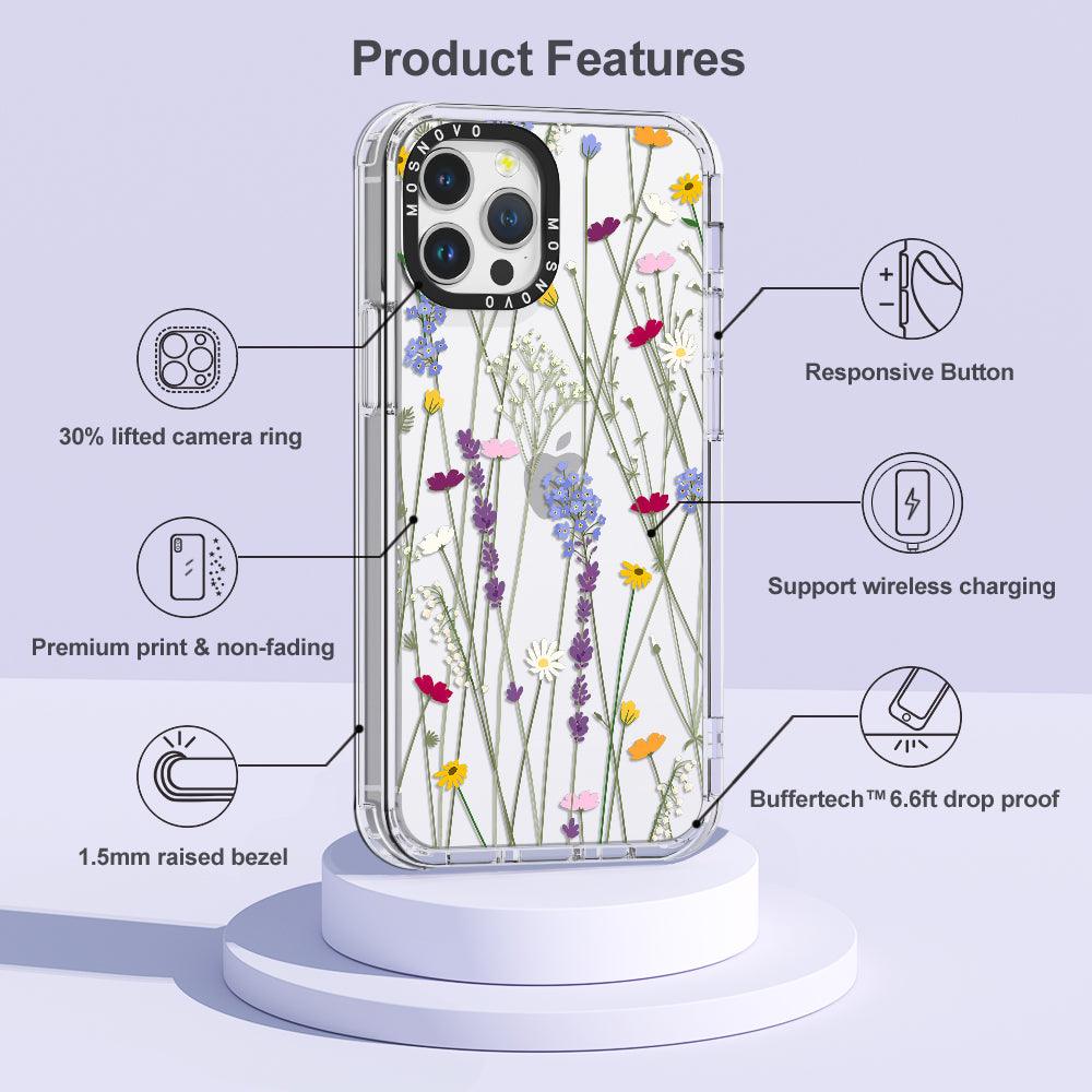 Floral Garden Lavender Daisy Flower Phone Case - iPhone 12 Pro Case - MOSNOVO