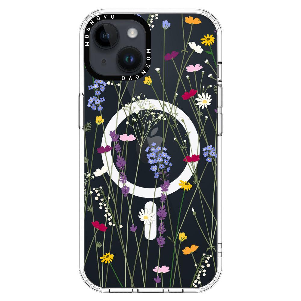 Floral Garden Lavender Daisy Flower Phone Case - iPhone 14 Plus Case - MOSNOVO