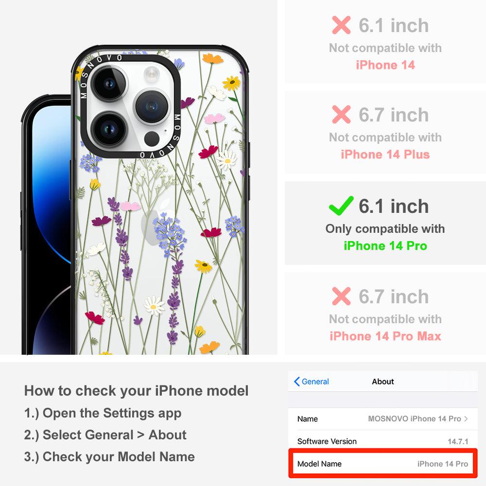 Floral Garden Lavender Daisy Flower Phone Case - iPhone 14 Pro Case - MOSNOVO