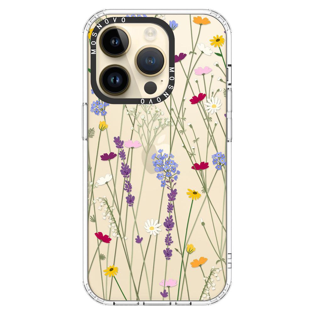 Floral Garden Lavender Daisy Flower Phone Case - iPhone 14 Pro Case - MOSNOVO