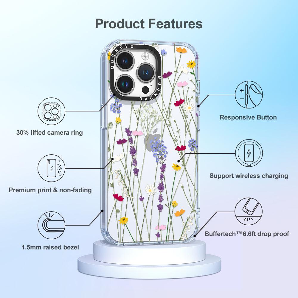 Floral Garden Lavender Daisy Flower Phone Case - iPhone 14 Pro Max Case - MOSNOVO