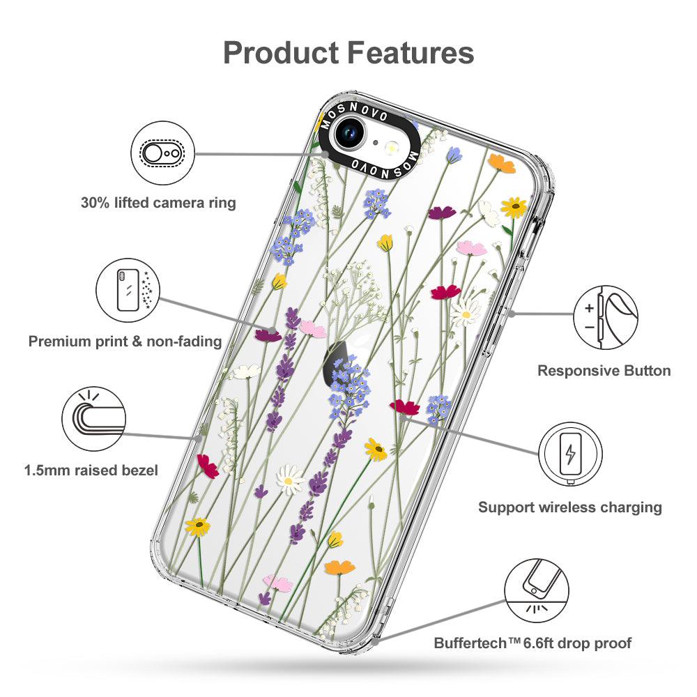 Floral Garden Lavender Daisy Flower Phone Case - iPhone SE 2022 Case - MOSNOVO