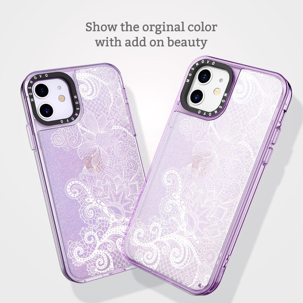 Floral Lace Glitter Phone Case - iPhone 11 Case - MOSNOVO