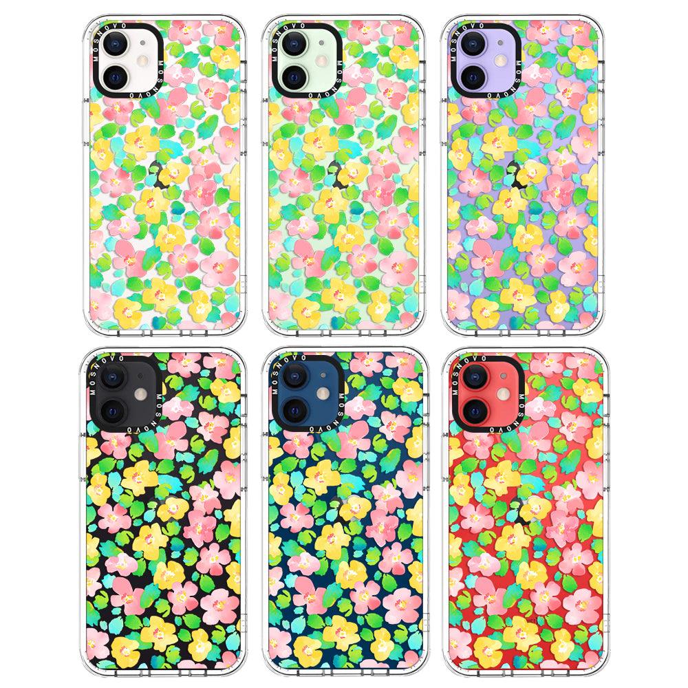 Floral Print Phone Case - iPhone 12 Mini Case - MOSNOVO