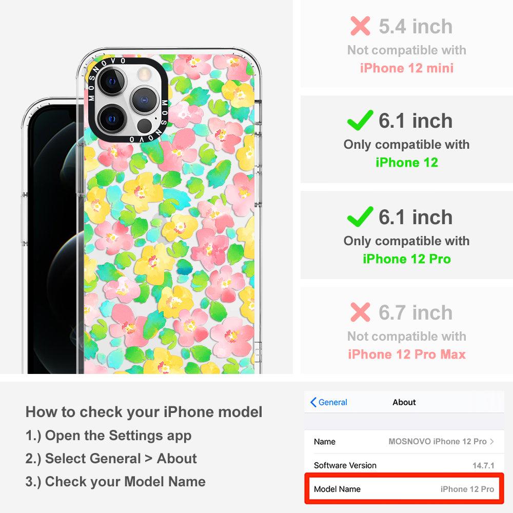Floral Print Phone Case - iPhone 12 Pro Case - MOSNOVO