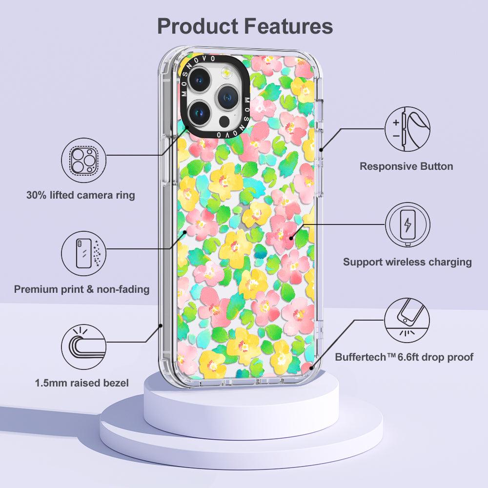 Floral Print Phone Case - iPhone 12 Pro Max Case - MOSNOVO