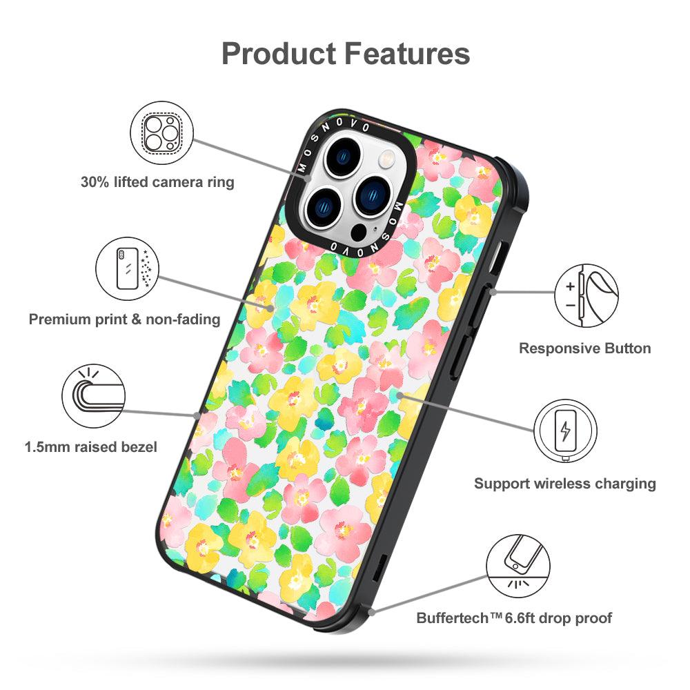Floral Print Phone Case - iPhone 13 Pro Case - MOSNOVO