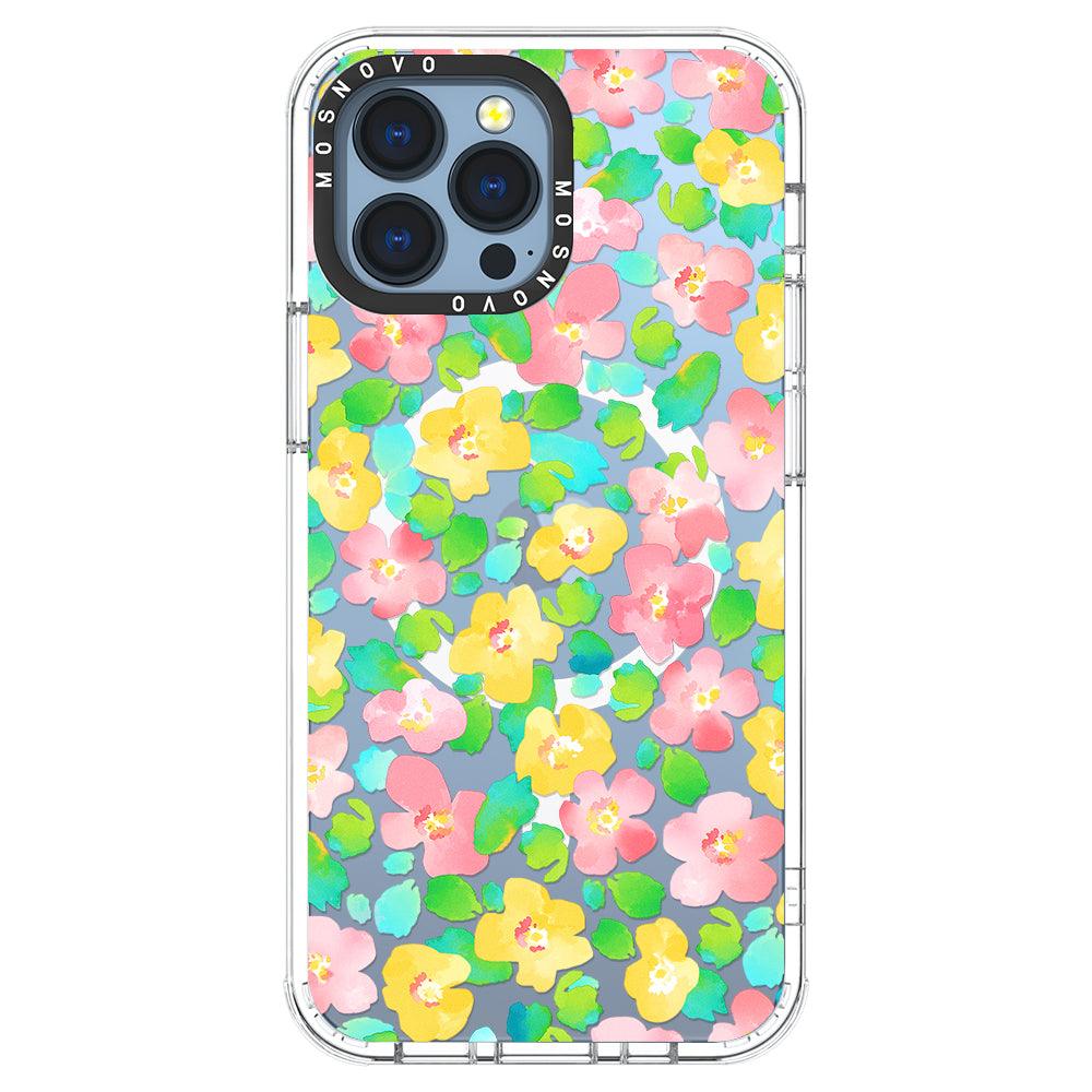 Floral Print Phone Case - iPhone 13 Pro Max Case - MOSNOVO